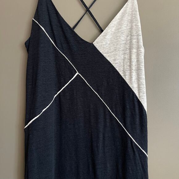 NWT Splendid x Margherita Positano Slip Dress Navy Blue Grey Colorblock Medium - Picture 7 of 16